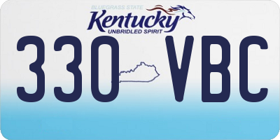 KY license plate 330VBC