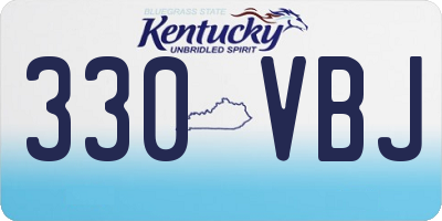 KY license plate 330VBJ