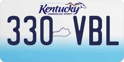 KY license plate 330VBL
