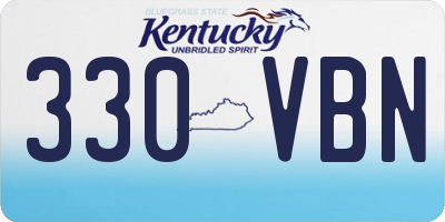 KY license plate 330VBN