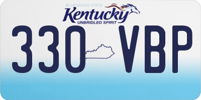 KY license plate 330VBP