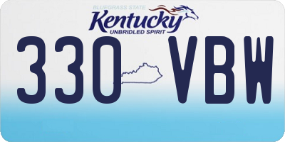 KY license plate 330VBW
