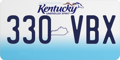 KY license plate 330VBX
