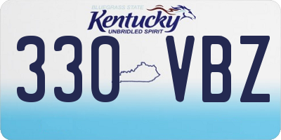 KY license plate 330VBZ