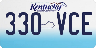 KY license plate 330VCE
