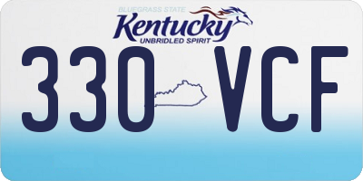 KY license plate 330VCF