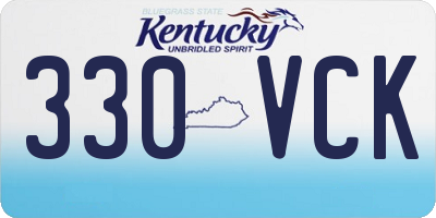 KY license plate 330VCK