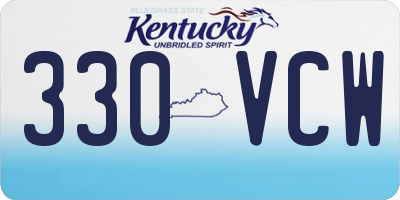 KY license plate 330VCW