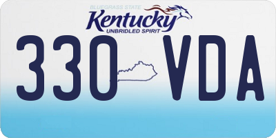 KY license plate 330VDA