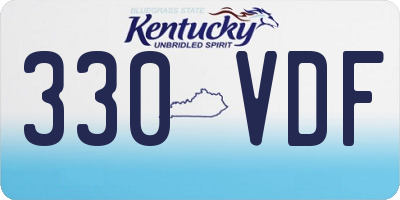 KY license plate 330VDF