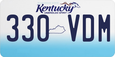 KY license plate 330VDM