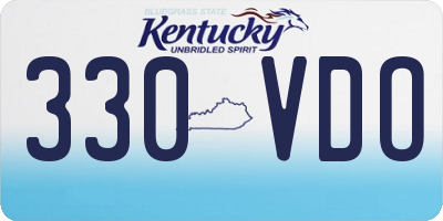 KY license plate 330VDO