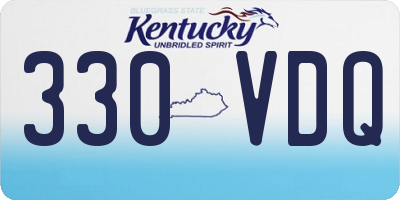 KY license plate 330VDQ