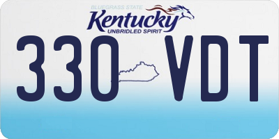 KY license plate 330VDT