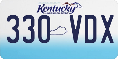 KY license plate 330VDX