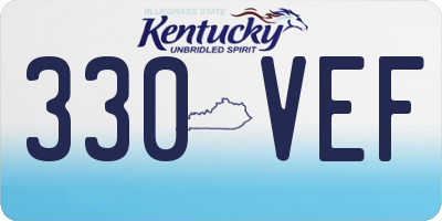 KY license plate 330VEF