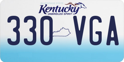 KY license plate 330VGA