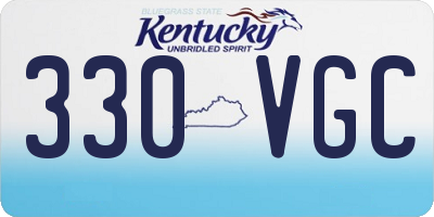 KY license plate 330VGC