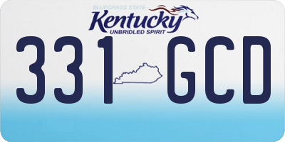 KY license plate 331GCD