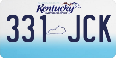 KY license plate 331JCK