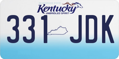 KY license plate 331JDK