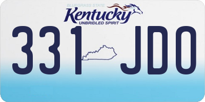 KY license plate 331JDO
