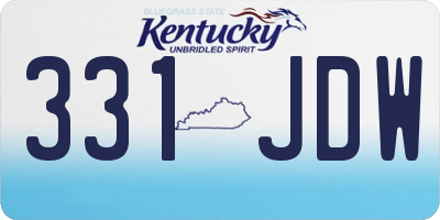 KY license plate 331JDW