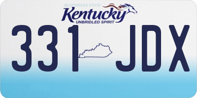 KY license plate 331JDX