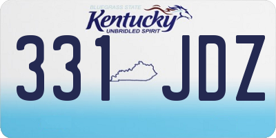 KY license plate 331JDZ
