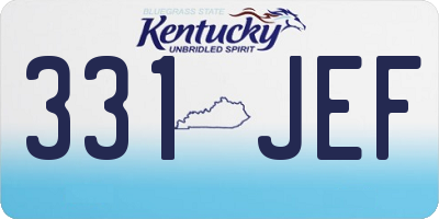 KY license plate 331JEF