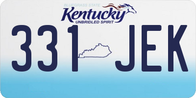 KY license plate 331JEK