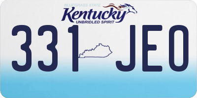 KY license plate 331JEO