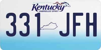 KY license plate 331JFH