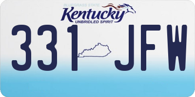 KY license plate 331JFW