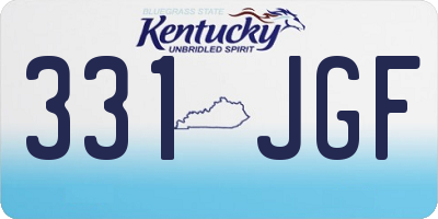 KY license plate 331JGF