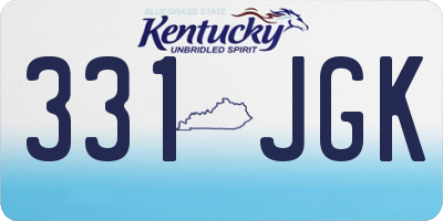 KY license plate 331JGK