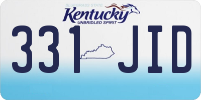 KY license plate 331JID