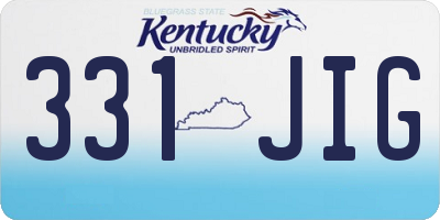 KY license plate 331JIG
