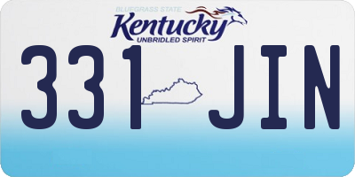 KY license plate 331JIN
