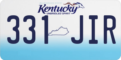 KY license plate 331JIR