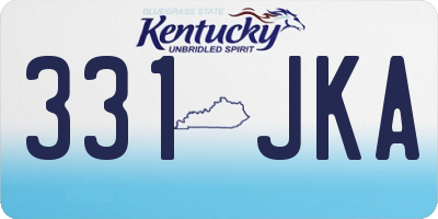 KY license plate 331JKA