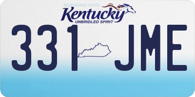 KY license plate 331JME