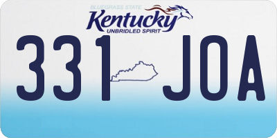 KY license plate 331JOA