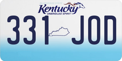 KY license plate 331JOD