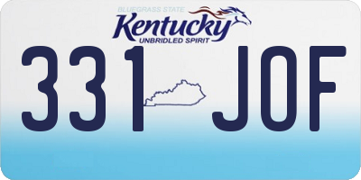 KY license plate 331JOF