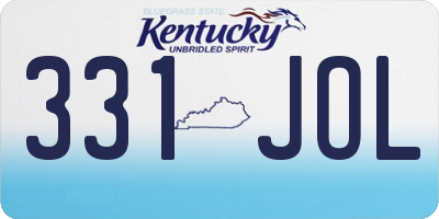 KY license plate 331JOL