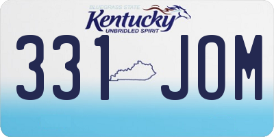 KY license plate 331JOM