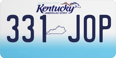 KY license plate 331JOP