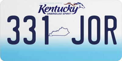 KY license plate 331JOR