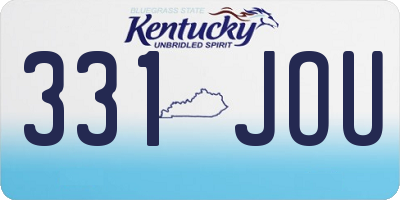 KY license plate 331JOU
